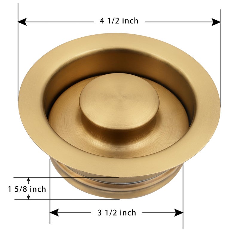 LQS Kitchen Sink Garbage Disposal Flange and Sink Stopper, fit 3-1/2 Inch Standard Sink Drain Hole Color Golden - Image 3